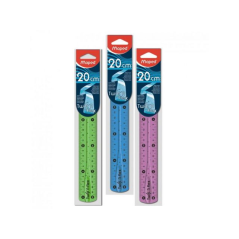 Règle Maped Twist'n Flex de 20 cm. Flexible - Incassable - Double Graduation - Blister de 1 unités. - Couleurs assorties :