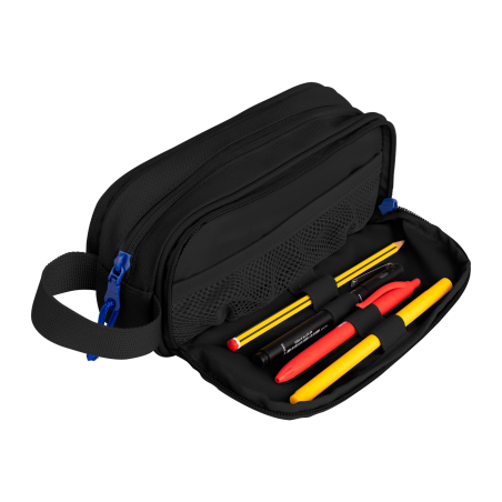 Trousse Oxford B-Smart - 3 Compartiments - Poignée Latérale - En Matière Recyclée - Couleur Noir