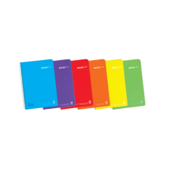 ✅ Enri Plus Pack de 5 Carnets Spirales Format Folio Ligné 2.5mm - 80 Feuilles 90gr avec Marge - Couverture Plas en stock