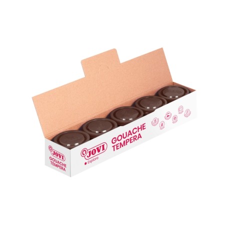 ✅ LOT de 5 Pot Tempera Jovi School - 35 ml - Couleurs miscibles - pour papier, carton, bois, tissu, pâte à mod en stock