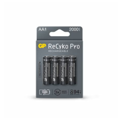 ✅ GP ReCyko Pro Pack de 4 Piles Rechargeables 2100mAh AA 1.2V - Préchargées - Cycle de Vie : Jusqu'à 1500 Foi en stock