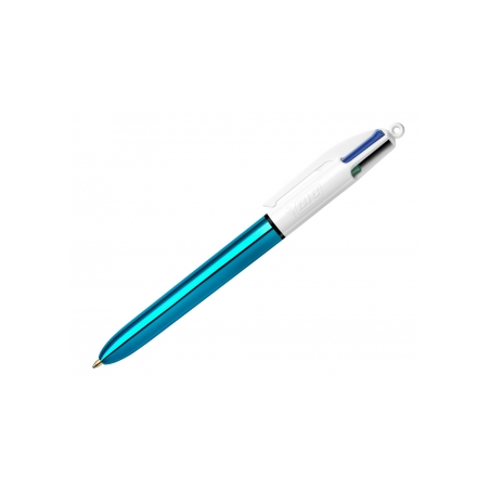 stylo bille turquoise clip métallique