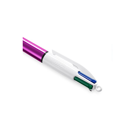 Stylo bille 4 couleurs Bic Shine multicolore lot de 12