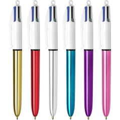 Stylos bille rétractables couleurs métallisées