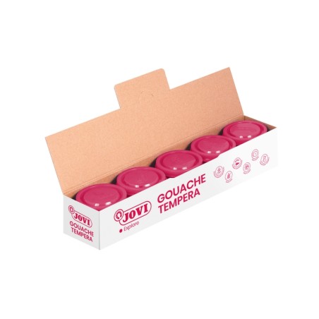 ✅ LOT de 5 Pot Tempera Jovi School - 35 ml - Couleurs miscibles - pour papier, carton, bois, tissu, pâte à mod en stock