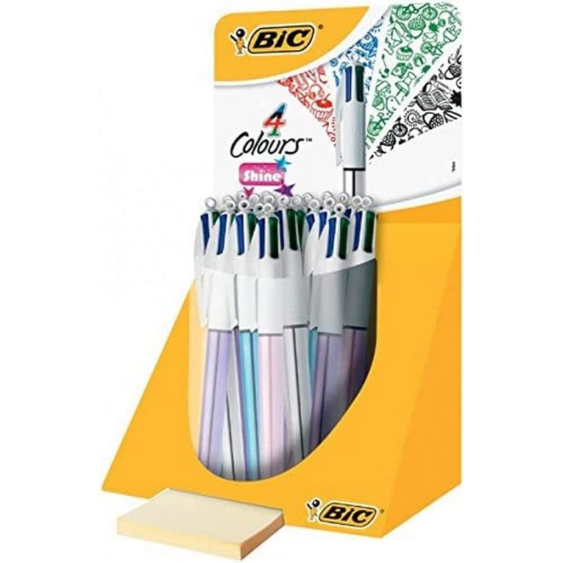 Stylo bille 4 couleurs Bic présentoir 20 unités multicolore