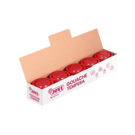 ✅ LOT de 5 Pot Tempera Jovi School - 35 ml - Couleurs miscibles - pour papier, carton, bois, tissu, pâte à mod en stock