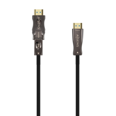 Aisens Câble HDMI V2.1 AOC Détachable Ultra Haut Débit / Hec 8K@60Hz 4K@120Hz 4:4:4 48Gbps - A/MD/A/M - 20M - Couleur Noir