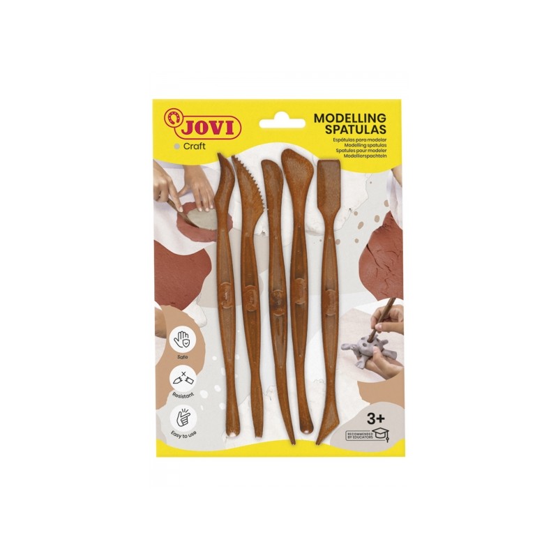 Jovi Spatules à Modeler Skin Pack 5 Modeleurs pour Argile, Boue et Pâte à Modeler - Outils de Moulage - Accessoires pour