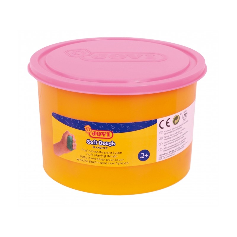 Jovi Soft Dough Blandiver Pot 460gr - Pâte à modeler Rose - Douce et flexible - Facile à pétrir et à mouler - Favorise la