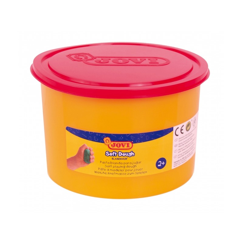 Jovi Soft Dough Blandiver Pot 460gr - Pâte à Modeler Rouge - Douce et Flexible - Facile à Pétrir et à Mouler - Favorise la