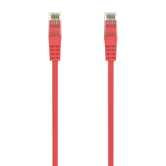 Cordon de raccordement pour câble réseau Aisens RJ45 LSZH CAT.6A 500 MHz UTP AWG24 - 25CM - Couleur rouge