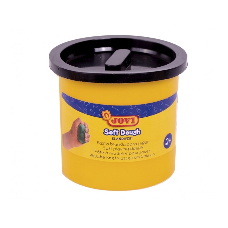 Jovi Soft Dough Blandiver Etui de 5 Pots 110gr - Noir - Souple et flexible - Facile à pétrir et à mouler - Idéal pour débuter