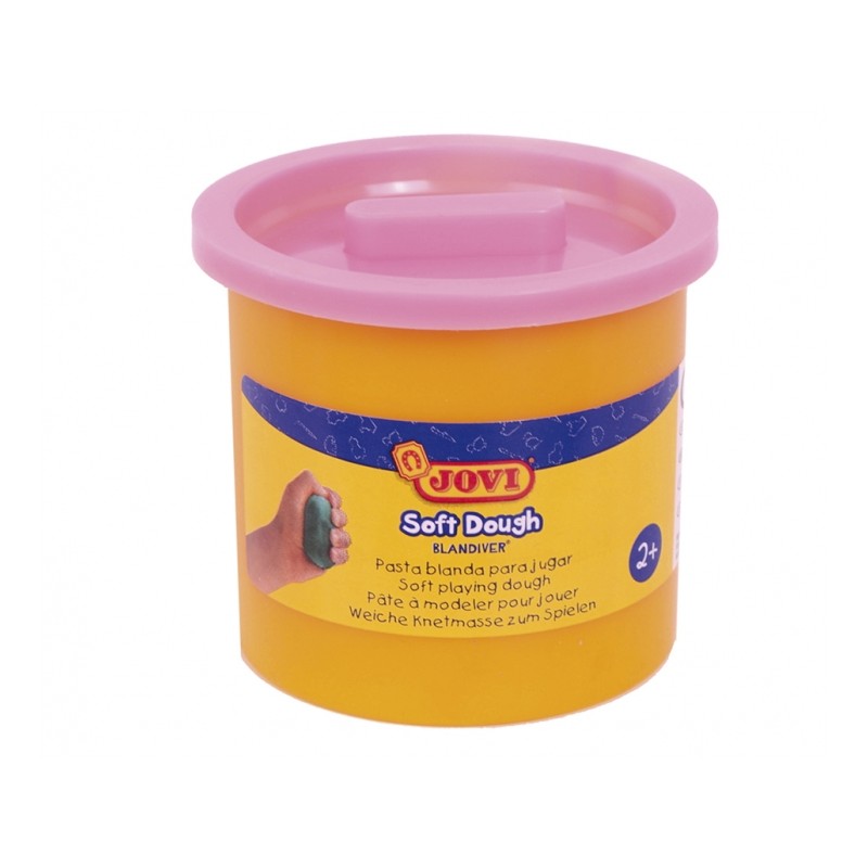 Jovi Soft Dough Blandiver Etui de 5 pots 110gr - Pâte souple et flexible rose - Facile à pétrir et à mouler - Idéal pour