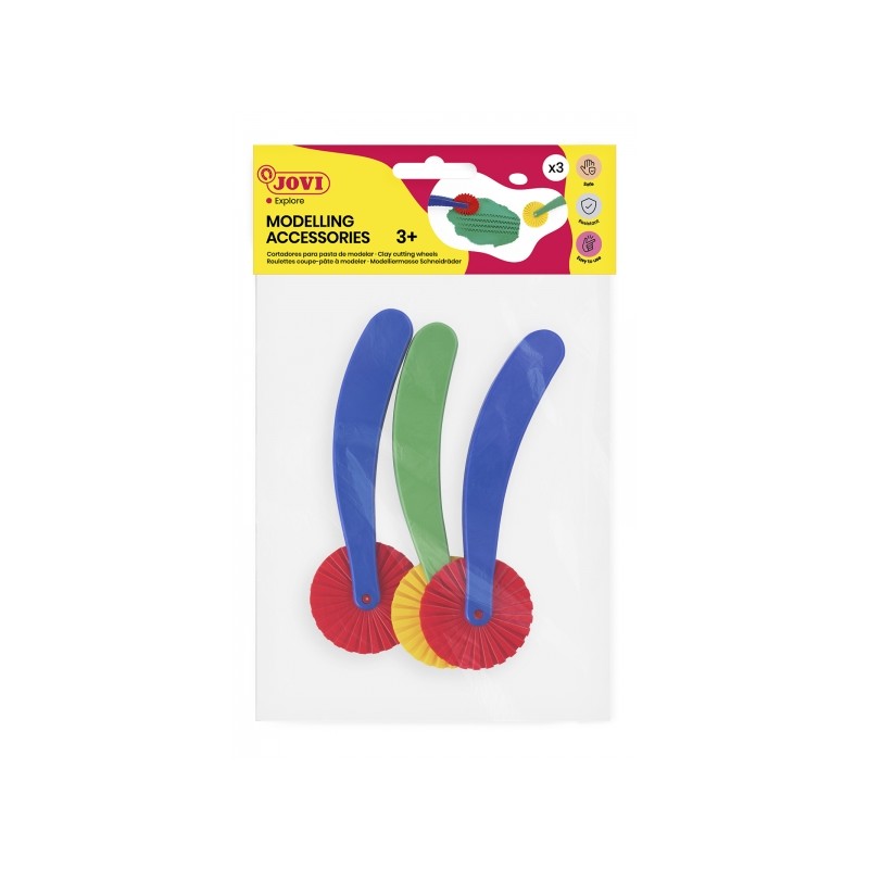 Jovi Sac de compléments de modelage avec 3 rouleaux de coupe - Roues de coupe de différentes formes - Idéal pour les travaux