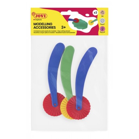 ✅ Jovi Sac de compléments de modelage avec 3 rouleaux de coupe - Roues de coupe de différentes formes - Idéal en stock