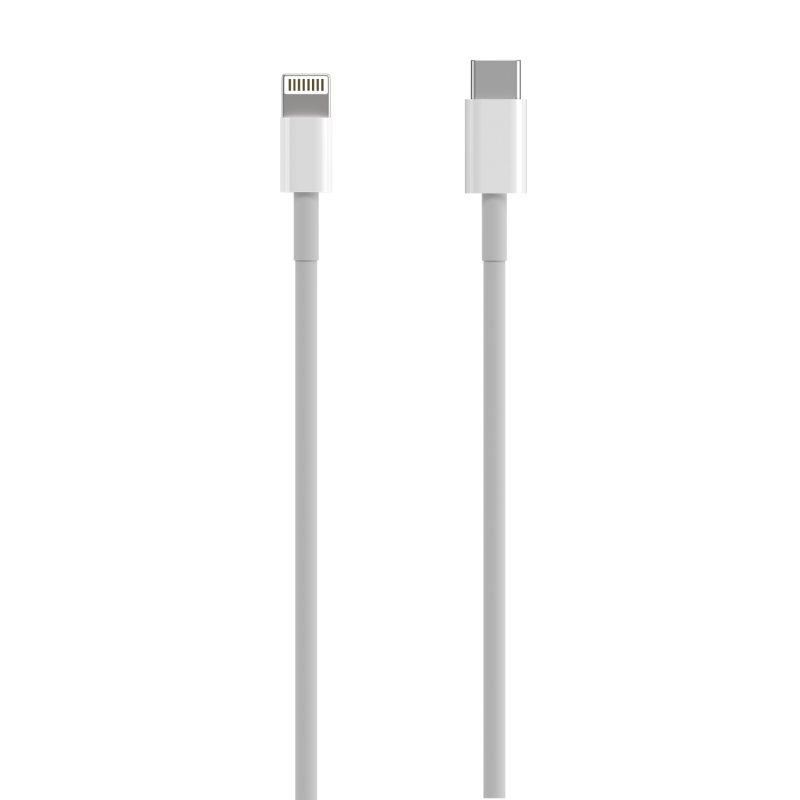 Aisens Câble Lightning vers USB-C USB 2.0, Lightning/M-USB-C/M - 0.5m - Couleur Blanc