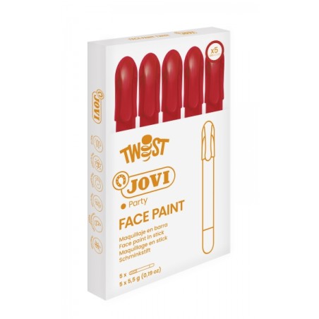 ✅ LOT de 5 Bâton de peinture pour le visage Jovi Twist - Hypoallergénique - À base d'eau - Facile à applique en stock