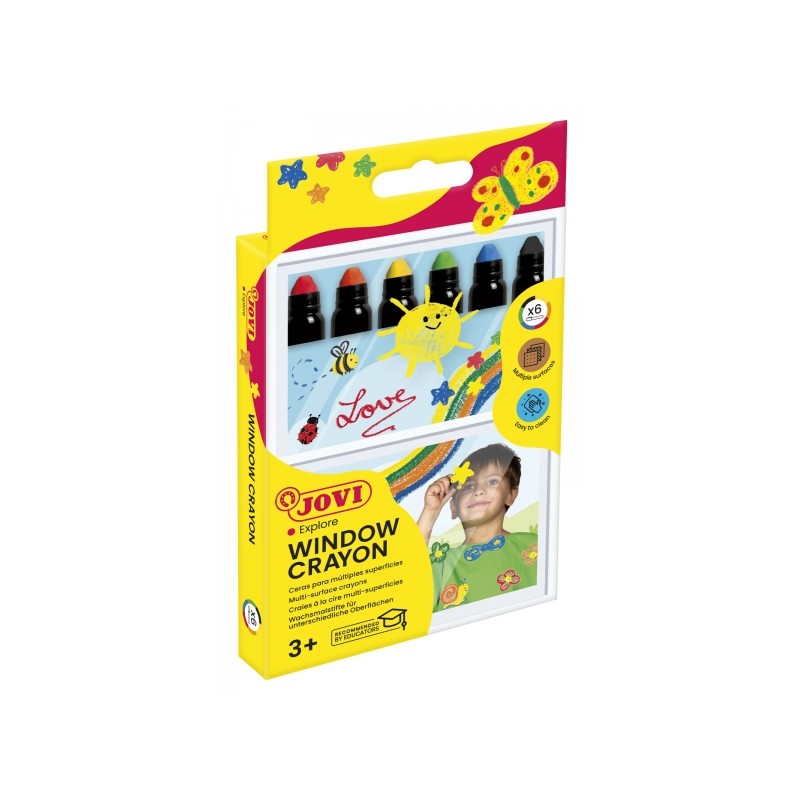 Jovi Étui en verre de 6 bâtons de cire - Cire douce avec torsion de levage - À base d'eau - Facile à appliquer - Pour surfaces