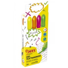 ✅ Jovi Gel Textmarker Étui avec 4 marqueurs de texte - Gel sec - Couleurs fluorescentes - Avec élévateur - Ne en stock