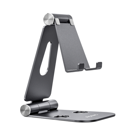 ✅ Aisens Support de Bureau Ajustable Taille XL (2 Pivots) pour Mobile / Tablette - Couleur Gris couleur en stock