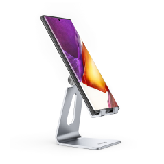 ✅ Aisens Support De Bureau Réglable Taille M (1 Pivot) Pour Mobile / Tablette - Couleur Argent couleur en stock