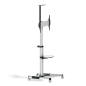 Aisens Eco Floor Stand with Wheels - DVD Tray and Camera Stand (37?-70? TV) - Silver Color