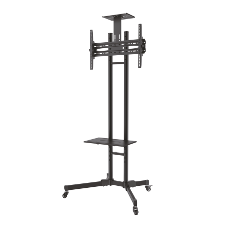 Aisens Eco Floor Stand with Wheels - DVD Tray and Camera Stand (TV 37?-70?) - Couleur Noir