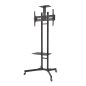 Aisens Eco Floor Stand with Wheels - DVD Tray and Camera Stand (TV 37?-70?) - Couleur Noir