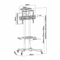 Aisens Eco Floor Stand with Wheels - DVD Tray and Camera Stand (TV 37?-70?) - Couleur Noir