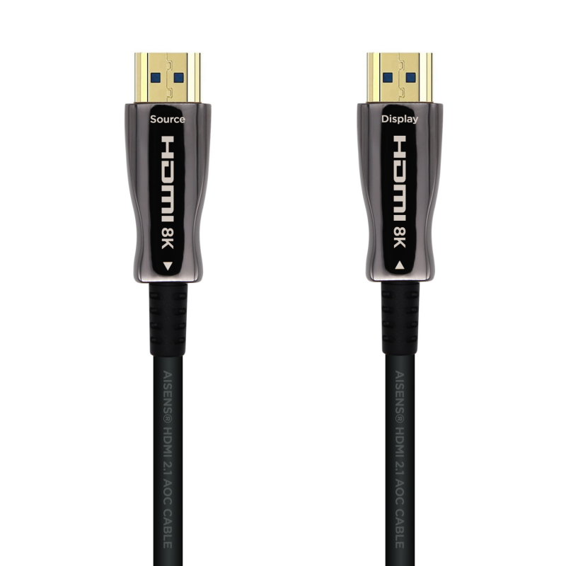 Aisens Câble HDMI V2.1 AOC (Câble Optique Actif) Fibre Optique Ultra Haut Débit UHS 8K@60Hz 4K@120Hz 4:4:4 48Gbps - A/MA/M