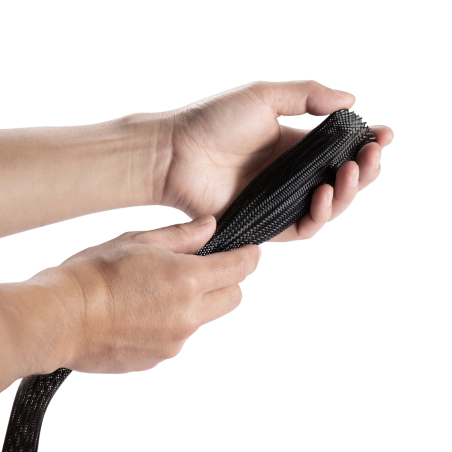 Organisateur de câble en polyester Aisens 20 mm - 1,0 m - Couleur noire