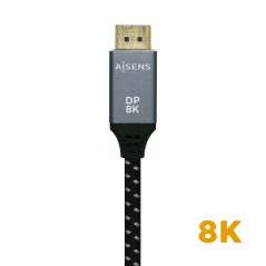 Aisens Câble Displayport V1.4 8K@60hz - DP/M-DP/M - 2.0m - Couleur Gris
