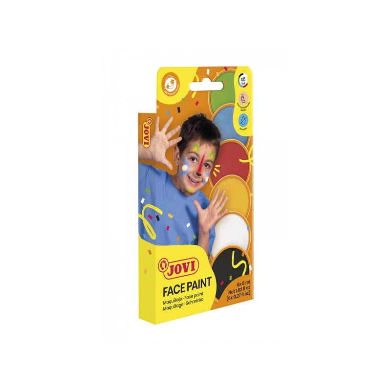 Jovi Coffret de 6 pots de maquillage crème - Hypoallergénique - Base grasse - Application et retrait faciles - Excellente