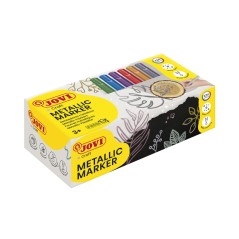 ✅ Boîte de 24 marqueurs Co Jovi Metalic - Couleurs à effet métallisé - Encre à base d'eau - Nettoyage facil en stock