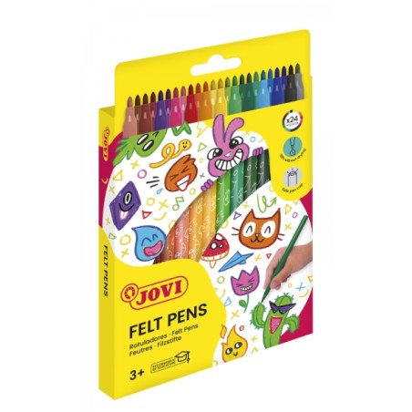 ✅ Jovi Étui de 24 marqueurs feutres – Grande variété de nuances – Encre à excellente fixation – Pointe en stock