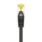 Aisens Câble Réseau Patch Cord RJ45 LSZH Cat.7 600 MHz S/FTP PIMF AWG26 - 25cm - Couleur Noir