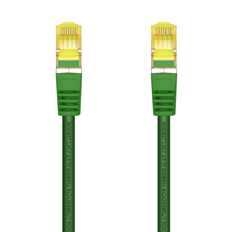 Cordon de raccordement pour câble réseau Aisens RJ45 LSZH Cat.7 600 MHz S/FTP PIMF AWG26 - 2.0M - Couleur verte