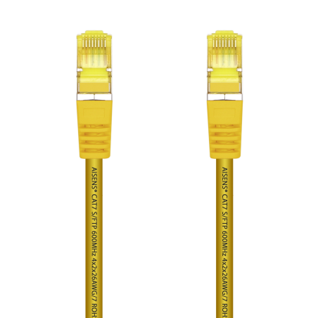 Cordon de raccordement pour câble réseau Aisens RJ45 LSZH Cat.7 600 MHz S/FTP PIMF AWG26 - 2.0M - Couleur jaune