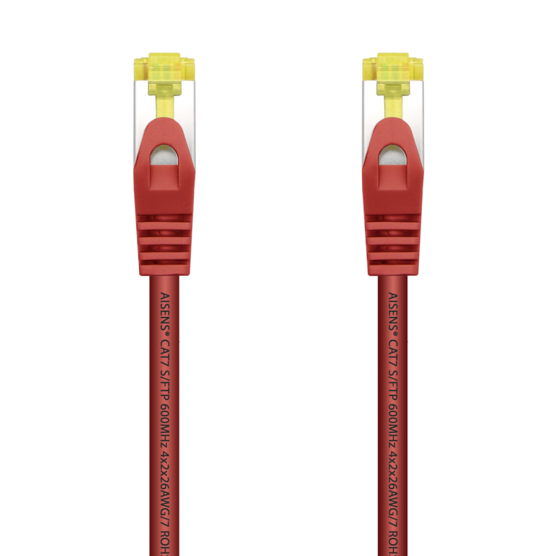 Cordon de raccordement pour câble réseau Aisens RJ45 LSZH Cat.7 600 MHz S/FTP PIMF AWG26 - 2.0M - Couleur rouge