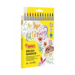 ✅ Jovi Étui de 12 feutres marqueurs à pointe pinceau - Pointe souple et flexible - Traits fins et épais - Enc en stock