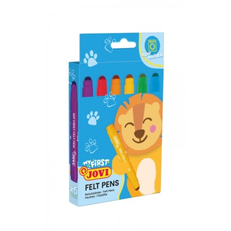 ✅ Jovi My First Étui feutre de 6 marqueurs - Encre super lavable - Taille idéale pour les petites mains - Poin en stock