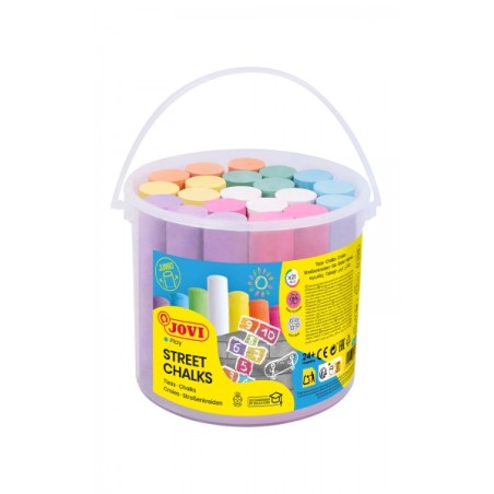 â Jovi Street Chalks Pot de 21 craies Jumbo - SpÃ©ciales pour dessiner au sol - Craies rondes - Retrait facile Ã en stock