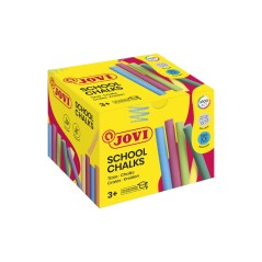 ✅ Jovi Classcolor Boîte de 100 craies anti-poussière - Spéciales pour dessiner au sol - Idéales pour jeux et en stock