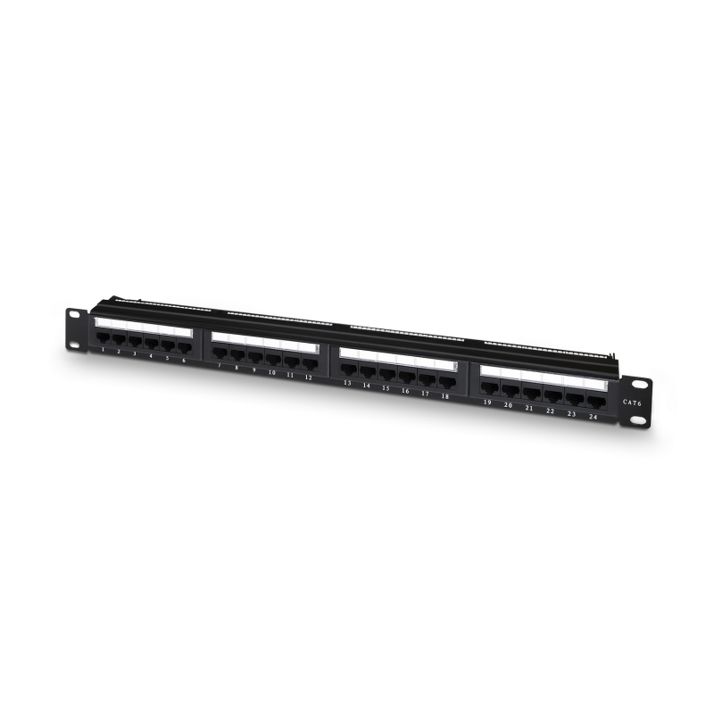 Aisens Patch Panel 24 Ports RJ45 Cat.6 UTP - 19" 1U Dual IDC avec gestion des câbles - Couleur noire Aisens Patch Panel 24 Ports RJ45 Cat.6 UTP - 19" 1U Dual IDC avec gestion des câbles - Couleur noire