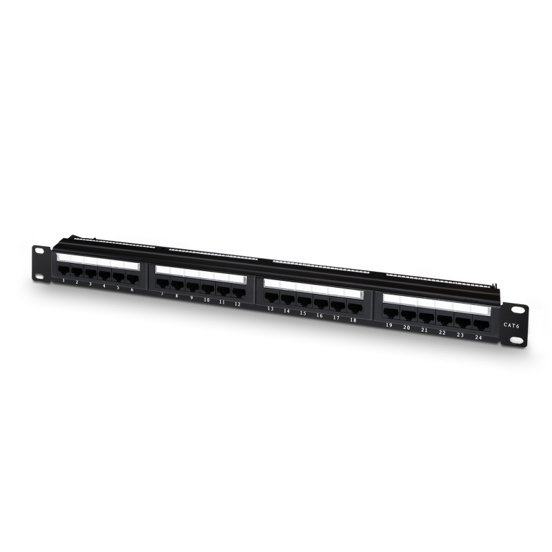 Aisens Patch Panel 24 Ports RJ45 Cat.6 UTP - 19" 1U Dual IDC - Couleur Noire Aisens Patch Panel 24 Ports RJ45 Cat.6 UTP - 19" 1U Dual IDC - Couleur Noire