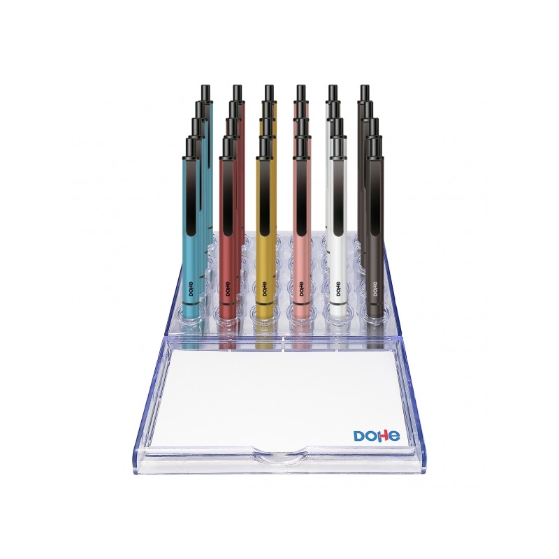 Présentoir stylos Dohe Elegance - Aluminium Soft Touch - Assortis