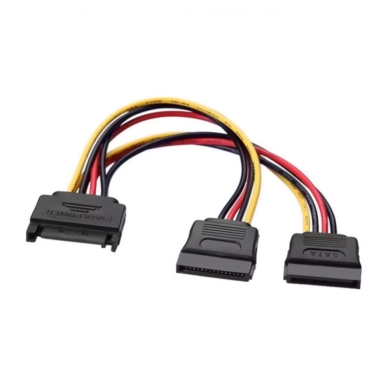 Câble d'Alimentation SATA Aisens - SATA/M-2xSATA/H - 20cm - Couleur Noir