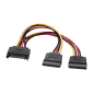 Câble d'Alimentation SATA Aisens - SATA/M-2xSATA/H - 20cm - Couleur Noir