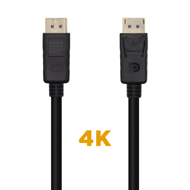 Aisens Câble Displayport V1.2 4K@60Hz - DP/M-DP/M - 1.0m - Couleur Noir